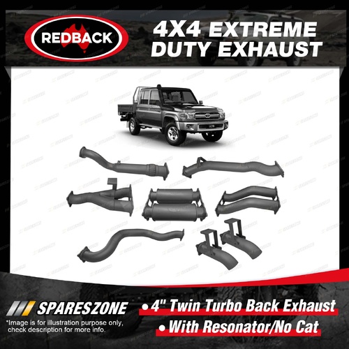 Redback Extreme Duty 4" Exhaust for Toyota Landcruiser VJD79R 4.5L 1VD-FTV 16-On