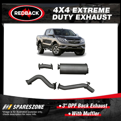 Redback 3" DPF Back Exhaust With Muffler for Mazda BT-50 UR 3.2L 2016-2020