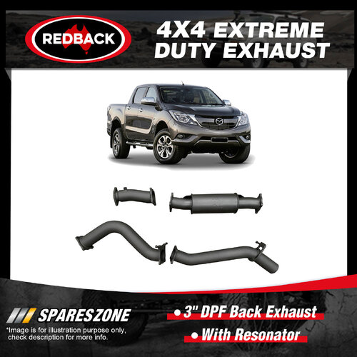Redback 3" DPF Back Exhaust With Resonator for Mazda BT-50 B22 B32 UP UR 3.2L