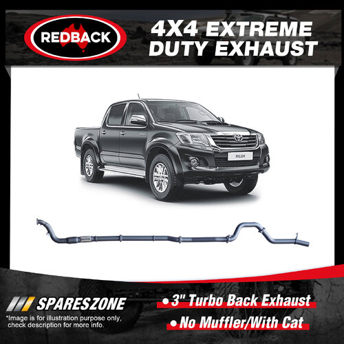 Redback 3" Exhaust No Muffler With Cat for Toyota Hilux KUN 16R 26R 3.0L 1KD-FTV
