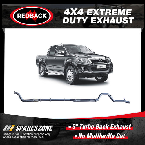 Redback 3" Exhaust No Muffler No Cat for Toyota Hilux KUN 16R 26R 3.0L 1KD-FTV