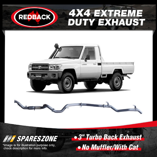Redback 3" Exhaust No Muffler With Cat for Toyota Landcruiser VDJ79R 70TH TD