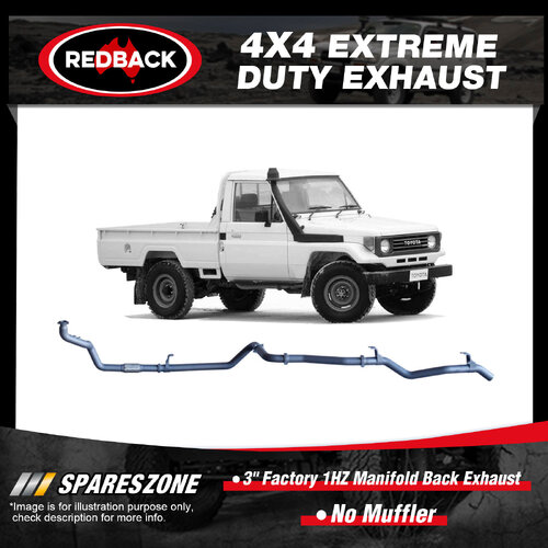 Redback 3" Factory Manifold Exhaust No Muffler for Toyota Landcruiser HZJ75R 78R