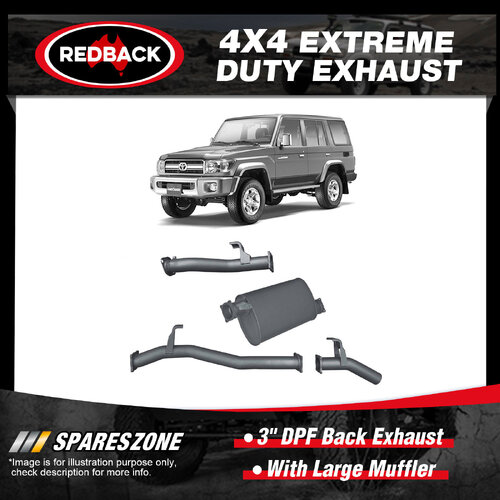 Redback 3" DPF Back Exhaust With Large Muffler for Toyota Landcruiser VDJ76R