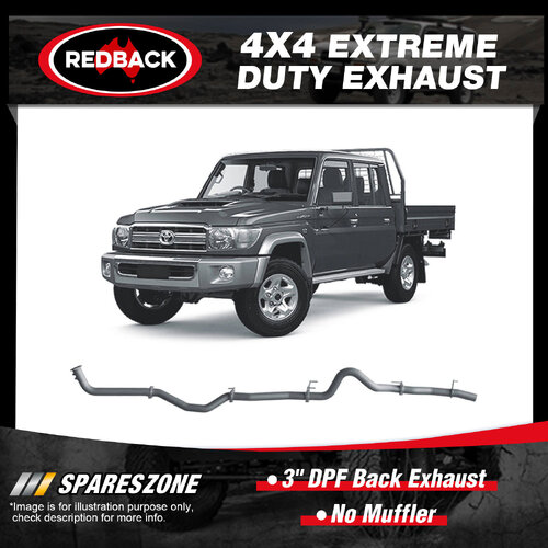Redback 3" DPF Back Exhaust No Muffler for Toyota Landcruiser VDJ79R TD