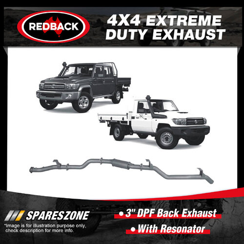 Redback 3" DPF Back Exhaust With Resonator for Toyota Landcruiser VDJ79R 4.5L