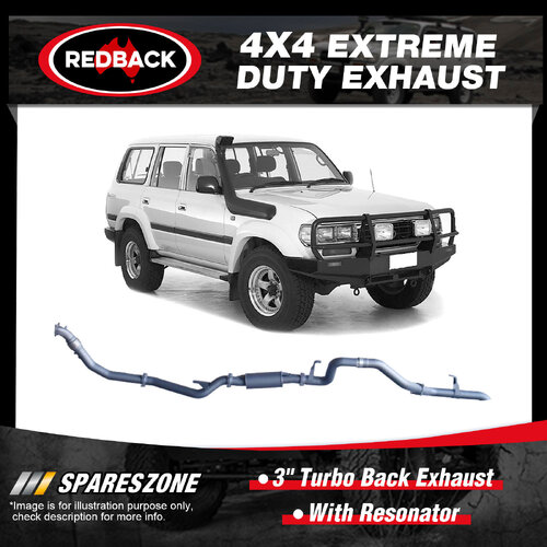 Redback 3" Exhaust With Resonator for Toyota Landcruiser HZJ80R 01/90-02/98 DTS