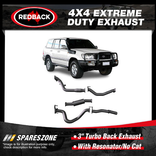 Redback 3" Exhaust With Resonator No Cat for Toyota Landcruiser HDJ100R