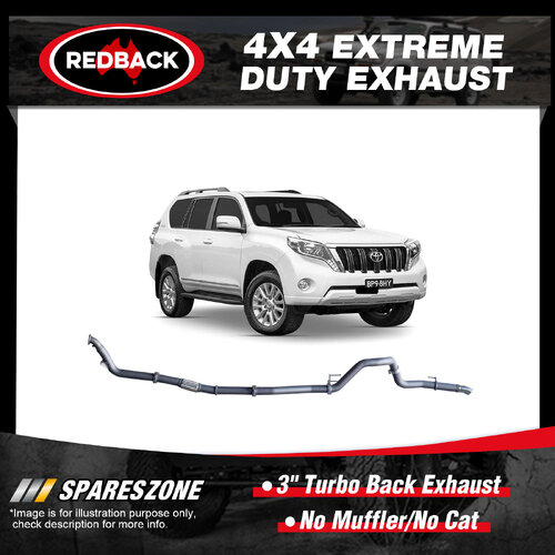 Redback 3" Exhaust No Muffler & Cat for Toyota Landcruiser Prado 120 150 Series
