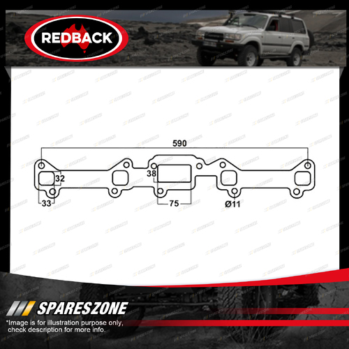 Redback DSF Exhaust Manifold Gasket for Ford Falcon Fairlane Cortina 01/60-01/79
