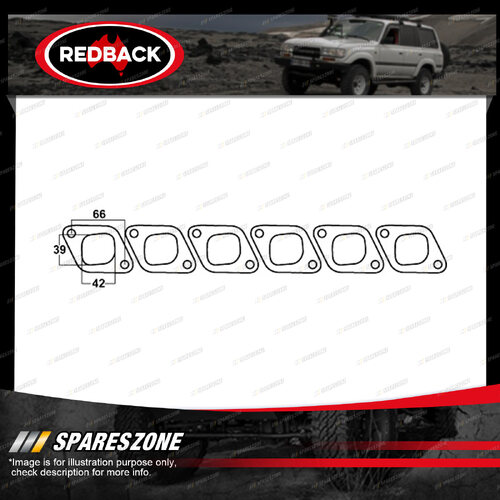 6 Redback DSF Exhaust Manifold Gaskets for Nissan Patrol GQ Y60 Series TB42 TD42