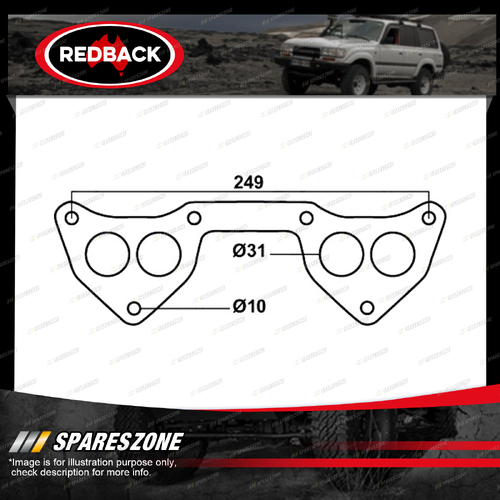 1 piece of Redback DSF Exhaust Manifold Gasket for Hyundai Excel 4 Cylinders