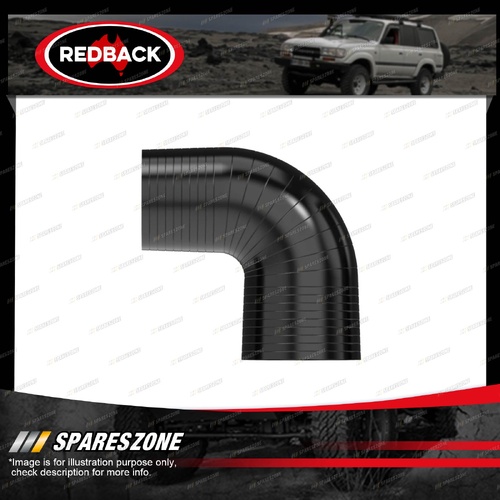 Redback 2" Inlet 2 1/2" Outlet Silicone Hose - 90 Degree Bend Reducer Black