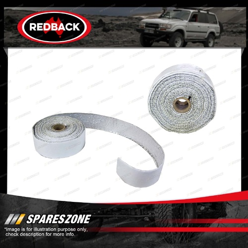 Redback Exhaust Heat Tape - Glass White 40 mm x 2mm x 5m with Foil