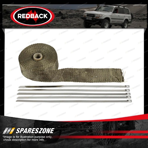 Redback Exhaust Heat Tape - Titanium 51mm x 2mm x 10m with 5 Cable Ties