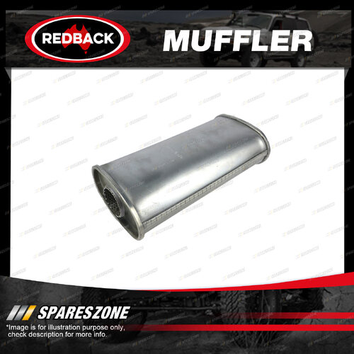 Redback Universal Muffler - 5" x 3" Oval 12" Long 2 1/4" Centre/Centre
