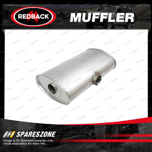 Redback Universal Muffler - 10 x 5" Oval Side Entry 2 1/2" In 2 1/4" Out
