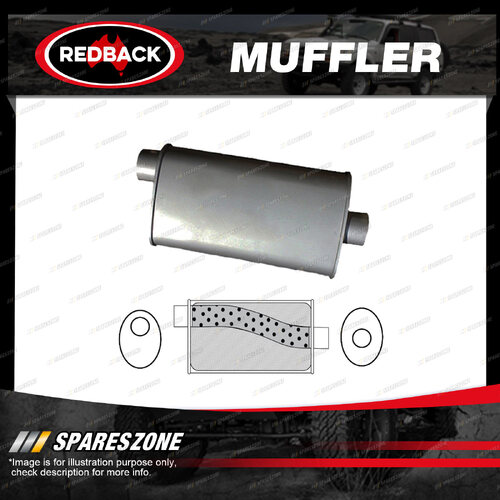 1 pc Redback Universal Muffler - 10" x 4" 2.5" Pipe Work 12" Long Offset/Centre