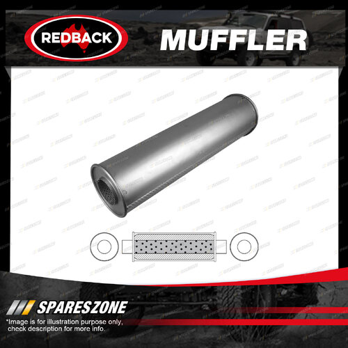 1 pc Redback Truck Muffler 8" Round 36" Long 4" ID S/Thru Glass Packed