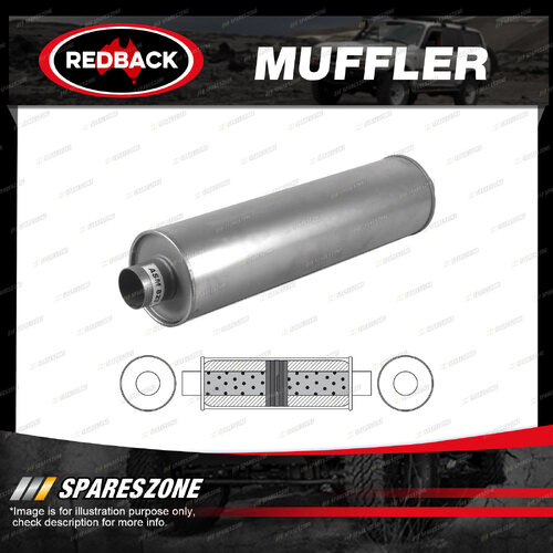 Redback Truck Muffler 9" Round 44" Long CC 400 Baffled Glass Packed Domed End