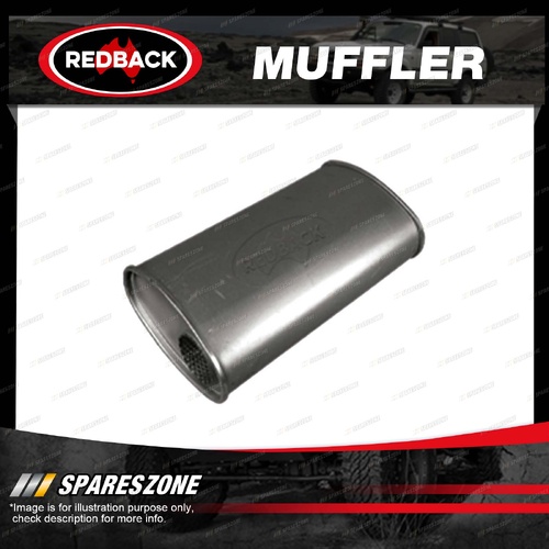 Redback Muffler - 10" x 4" Oval 14" Long 3" Offset/Centre Without Spigots