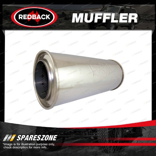 Redback 4" Muffler - 6" Round 14" Long 304 Stainless Steel Without Spigots