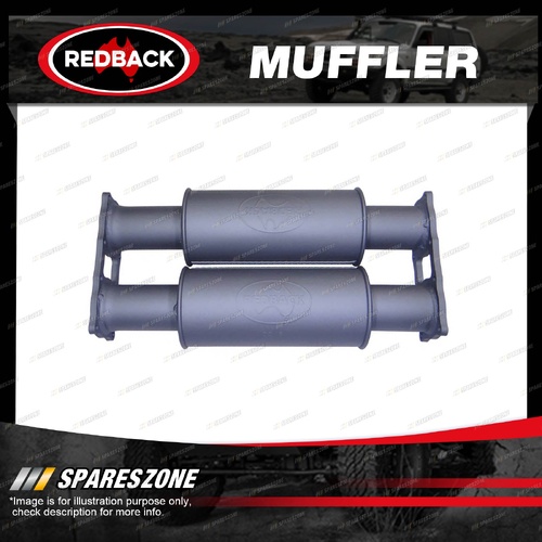 Redback Extreme Duty Twin 5" Round Resonator Muffler Ass - Centre/Centre 304 SS