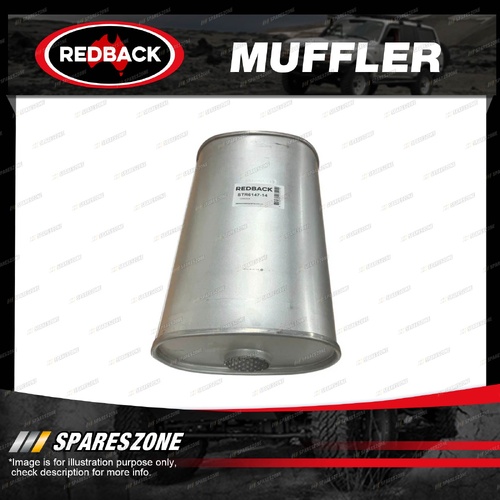 Redback 2" Megaflow Muffler - 8 X 5" Oval 14" Long Centre/Centre Perforated
