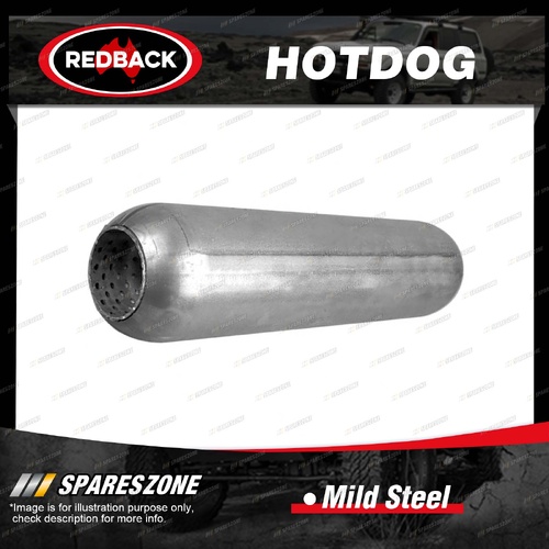 Redback 2.5" Perforated Hotdog Resonator - 11" Long 2 1/2" Inlet/Outlet Diameter