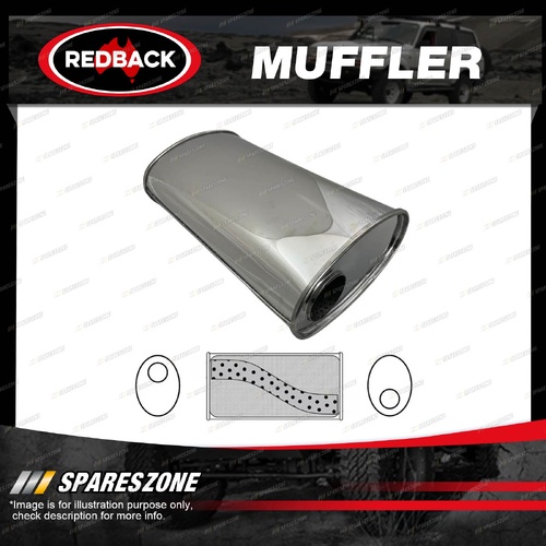 Redback 3" Megaflow Muffler - 11"x 6" Oval 20" Long 3" Offset/Offset 409 SS