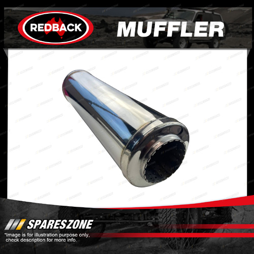 Redback Universal Muffler Inlet Inner Diameter 3 4" Round 14" Long 304 Stainless