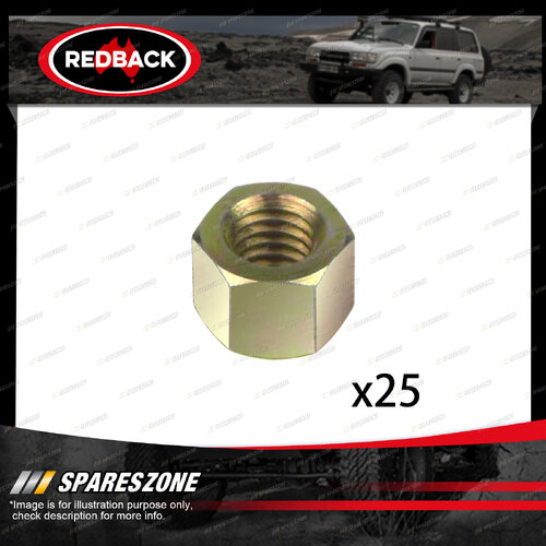 25 pcs Redback Steel Nuts Thread 3/8" UNC Hex 14.3mm Length 11mm for Holden