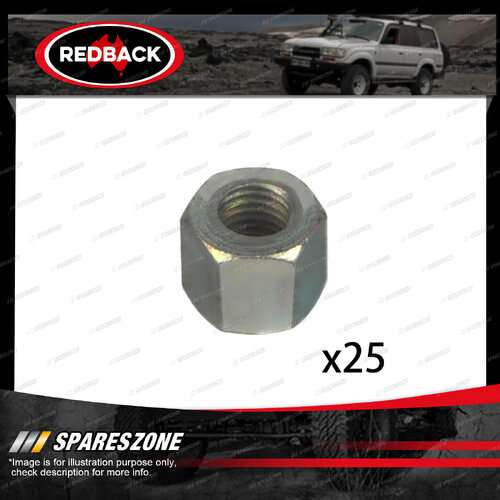 25 x Redback Steel Nuts Thread 5/16" UNF Hex size 12.7mm Length 11mm for Rover