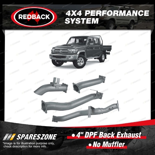 Redback 4" DPF Back Exhaust for Toyota Landcruiser VDJ76R VDJ79 VDJL79R 2007-On