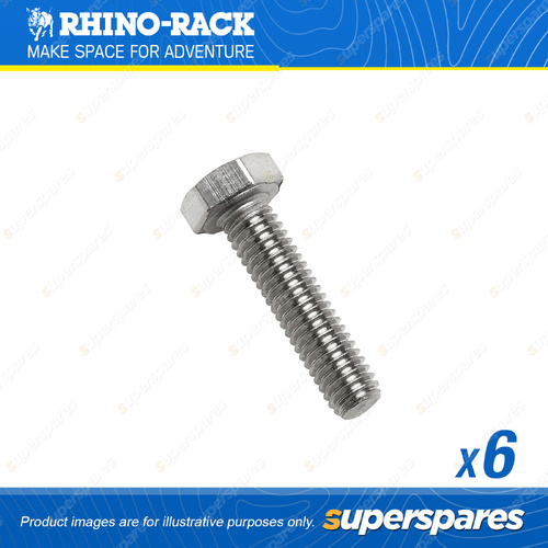 Rhino Rack M6 x 25mm Stainless Steel Hex Set Screw B001-BP - in a Pack of 6