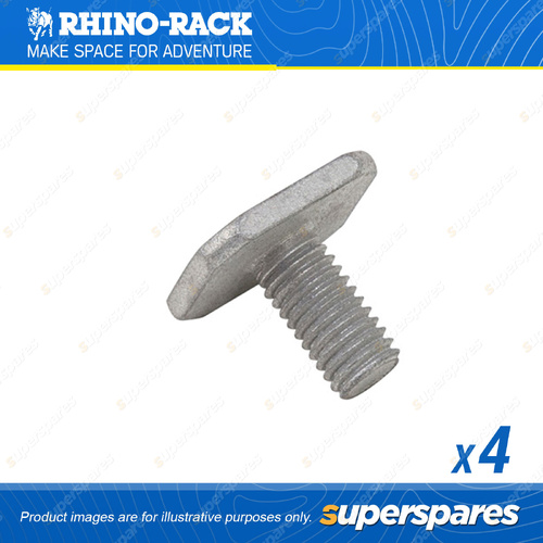 Rhino Rack M8 x 16mm Galvanised Square Head Bolt T-Bolts B018-BP - Pack of 4