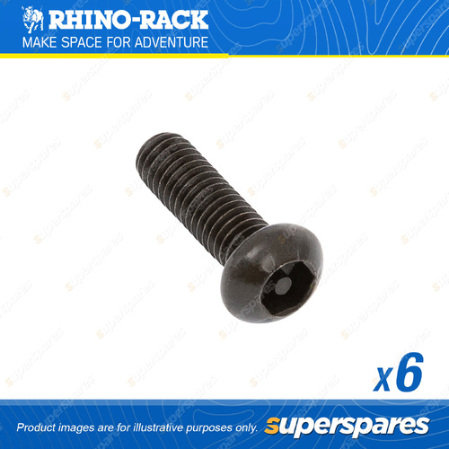 Rhino Rack M6 x 20mm Black Button Security Screw Stainless Steel B062-BLK-BP