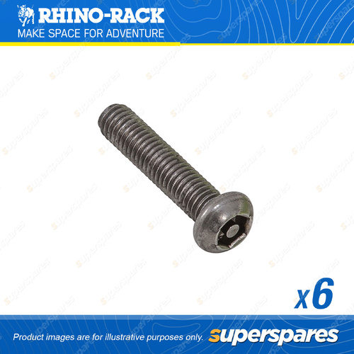 Rhino Rack M6 x 27mm Stainless Steel Button Security Screw B063-BP - 6 Pack