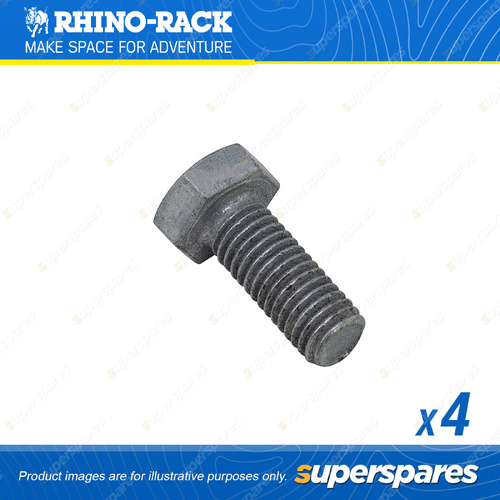 Rhino Rack M10 x 25mm Galvanised Hex Set Screw Bolts B071-BP - in a Pack of 4
