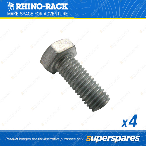 Rhino Rack M10 x 45mm Galvanised Hex Set Screw Bolts B080-BP - in a Pack of 4