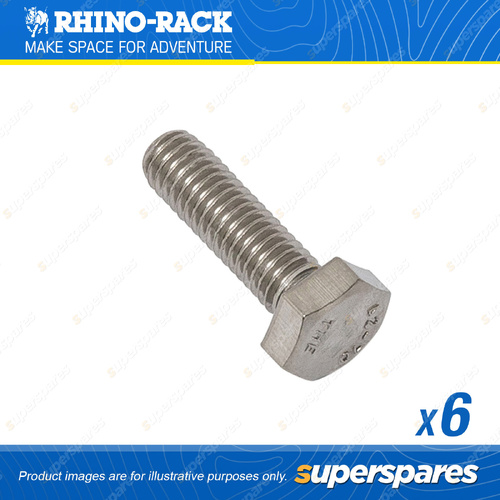 Rhino Rack M6 x 20mm Stainless Steel Hex Set Screw B082-BP - in a Pack of 6