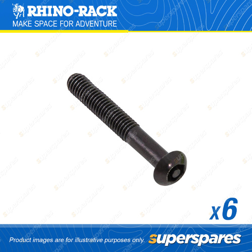 Rhino Rack M6 x 40mm Black Button Head Security Screw B085-BLK-BP - 6 Pack