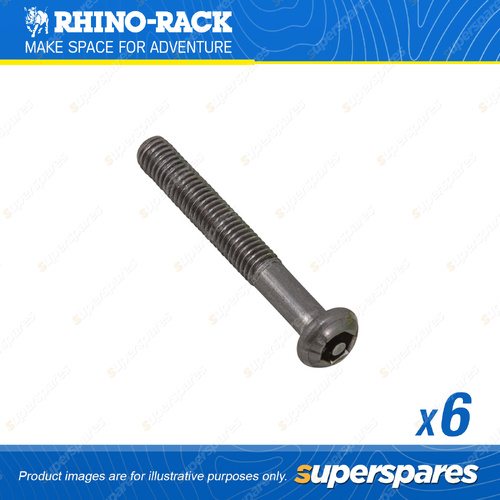 Rhino Rack M6 x 45mm Stainless Steel Button Head Security Screw B091-BP - 6 Pack