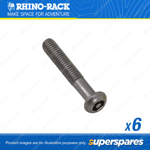 Rhino Rack M6 x 35mm Stainless Steel Button Head Security Screw B092-BP - 6 Pack