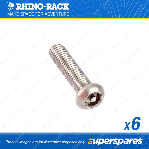Rhino Rack M6 x 25mm Stainless Steel Security Screw B137-BP - in a Pack of 6