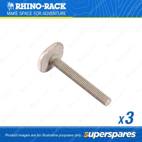 Rhino Rack M6 x 50mm Galvanised Square Head Screw Bolts B143-BP - in a Pack of 3