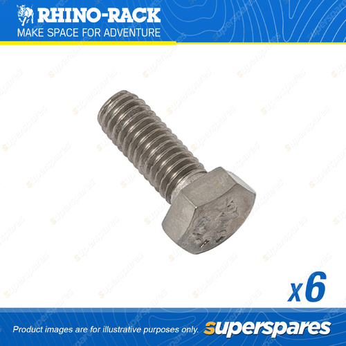 Rhino Rack M6 x 16mm Stainless Steels Hex Set Screw B168-BP - in a Pack of 6