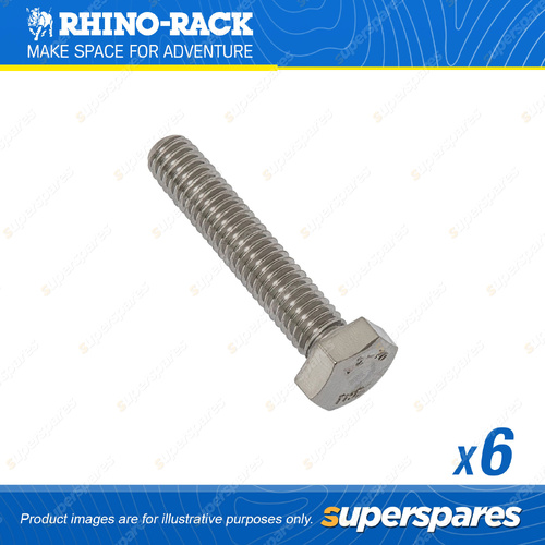 Rhino Rack M6 x 30mm Stainless Steel Hex Set Screw B202-BP - in a Pack of 6