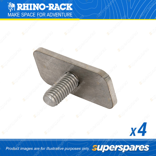 Rhino Rack M8 x 16.5mm Stainless Steel Rectangular T-Bolt B222-BP - 4 Pack