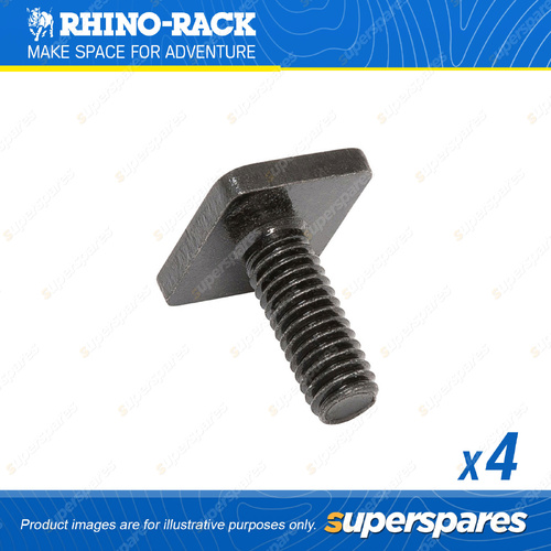 Rhino Rack M6 x 16mm Black Pioneer T Bolts Fastener Screw B257-BP - Pack of 4